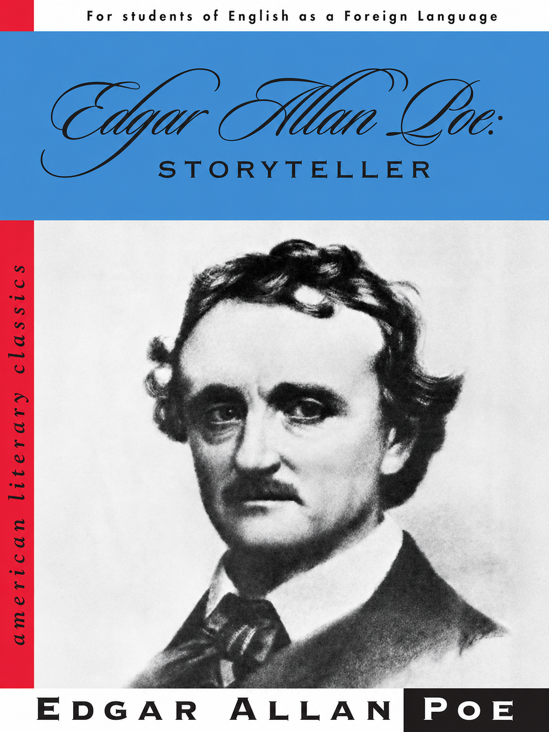 Cover of Edgar Allan Poe: Storyteller featuring a portrait of Edgar Allan Poe