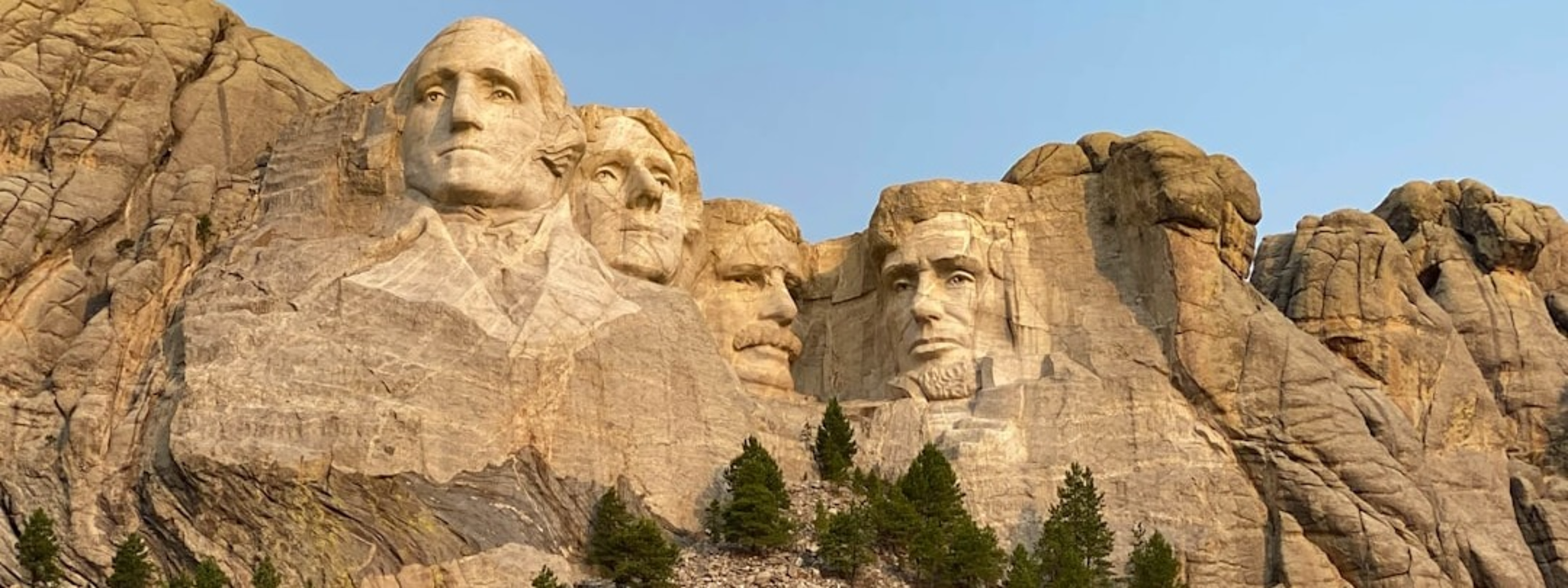 The faces of four U.S. presidents are carved into Mount Rushmore.