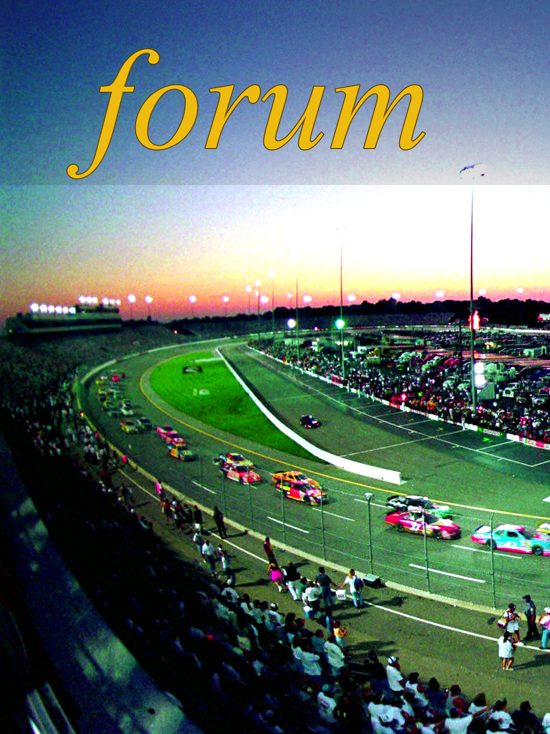 Cover of English Teaching Forum 2005, Volume 43, Number 4 showing a race track