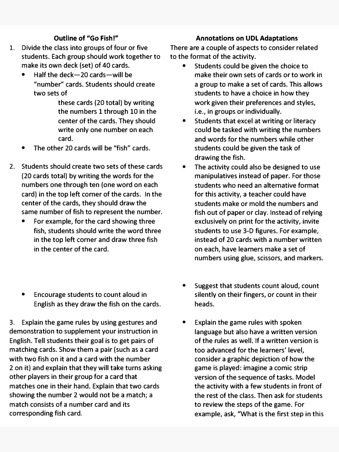 A lesson outline and UDL adaptation checklist appear side by side.