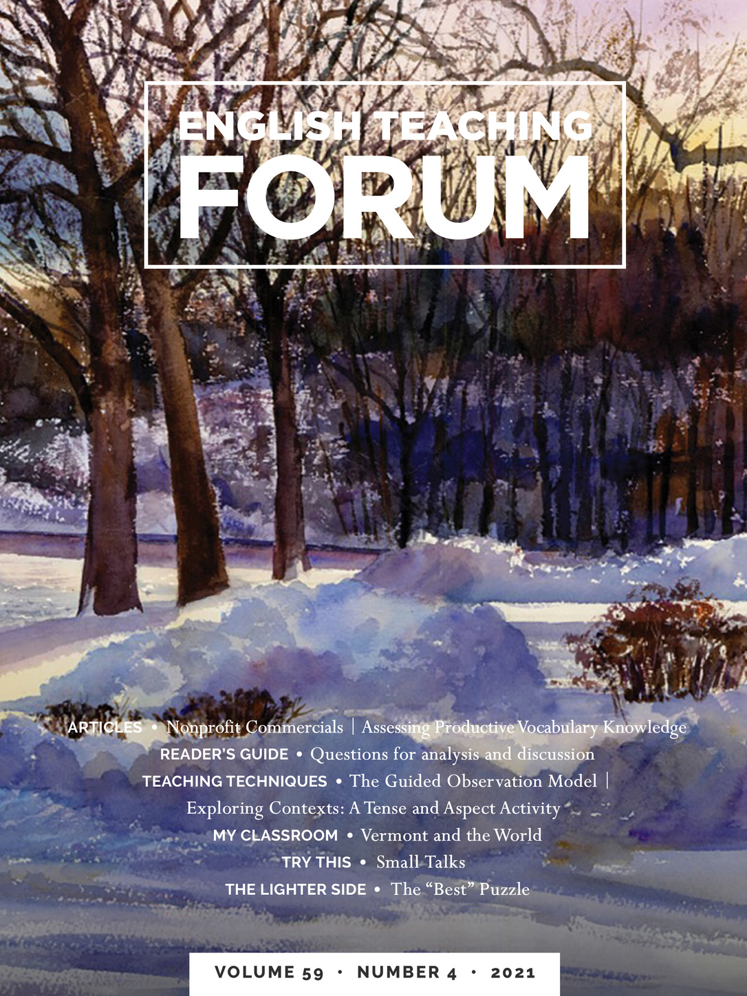 Cover of English Teaching Forum 2021, Volume 59, Number 4